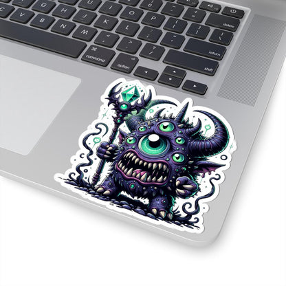 Multi-Eyed Cyclops Monster Sticker: ColorFlow Fantasy Art Decal