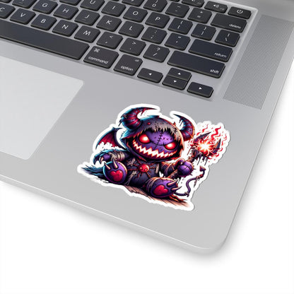 ColorFlow | Voodoo Demon Monster Vinyl Sticker | Creepy Cute Art Decal | Unique Collectible | Spooky Gift for Monster Lovers