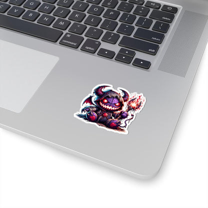 ColorFlow | Voodoo Demon Monster Vinyl Sticker | Creepy Cute Art Decal | Unique Collectible | Spooky Gift for Monster Lovers