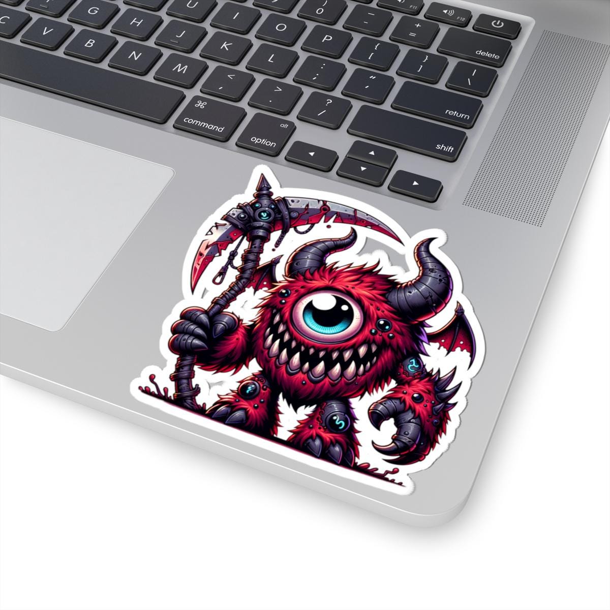 ColorFlow | Red Cyclops Demon Monster Vinyl Sticker | Furry Fantasy Art Decal | Unique Collectible | Cool Monster Gift