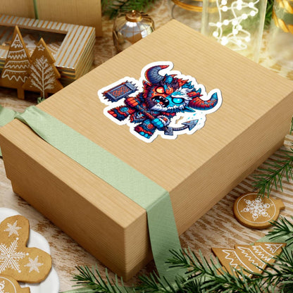 Fire and Ice Beast Vinyl Sticker: Dual Element Fantasy Art Decal