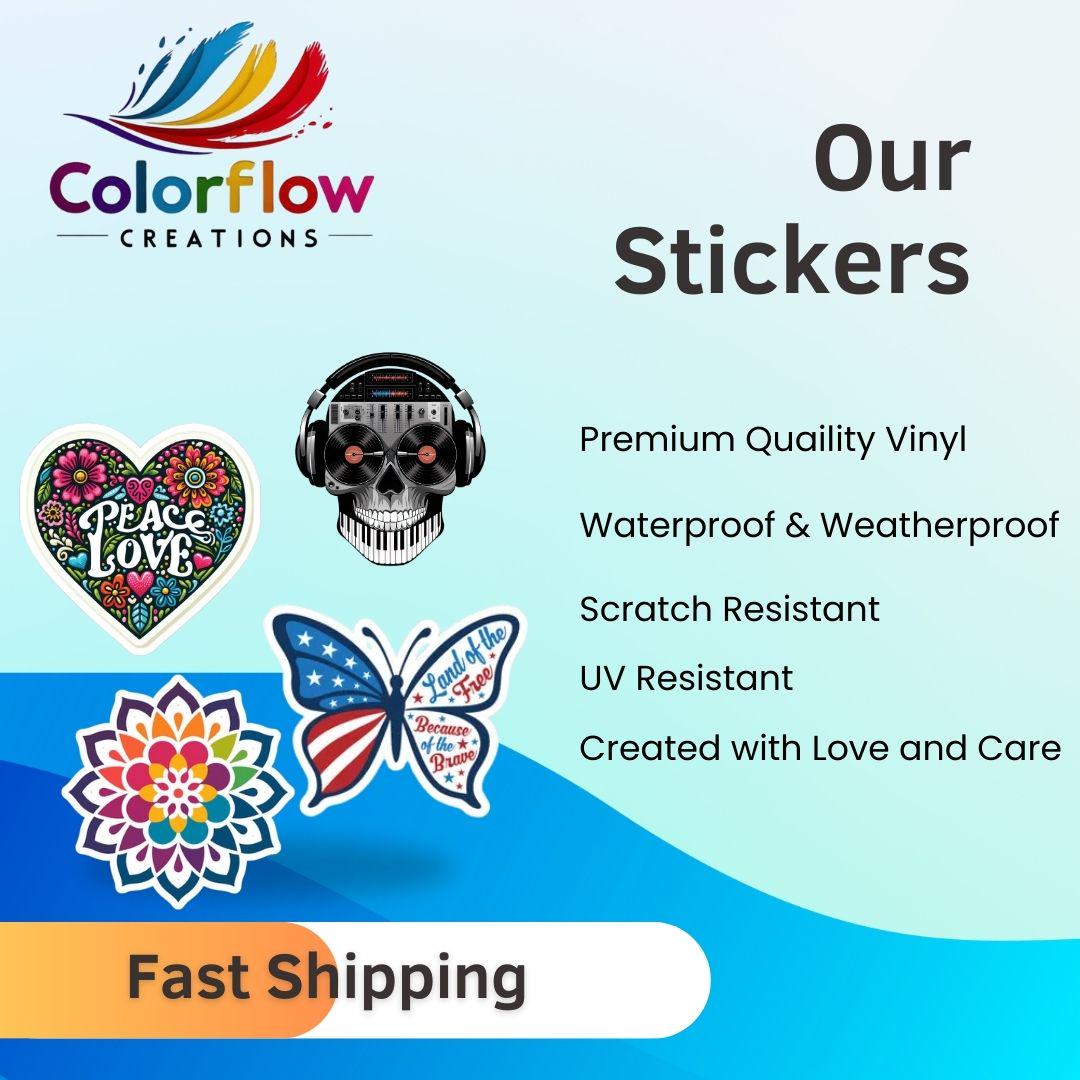 ColorFlow | Cool Pride Club Sticker | Colorful LGBTQ Vinyl Sticker with Smiley Faces | Glossy Queer Kiss Cut Sticker | Pride Month Gift