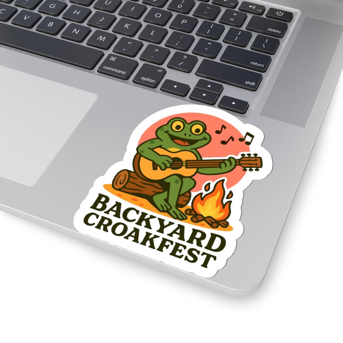Guitar Frog Sticker | Backyard Croakfest Vinyl Decal