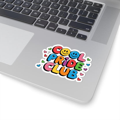 ColorFlow | Cool Pride Club Sticker | Colorful LGBTQ Vinyl Sticker with Smiley Faces | Glossy Queer Kiss Cut Sticker | Pride Month Gift