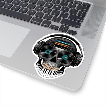 DJ Skull Sticker: Waterproof Vinyl EDM Music Producer Decal