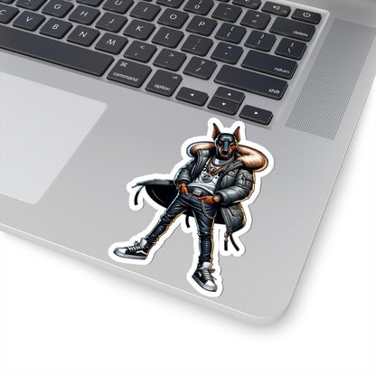 Doberman Streetwear Sticker: Urban Dog Art, Luxury Designer Style