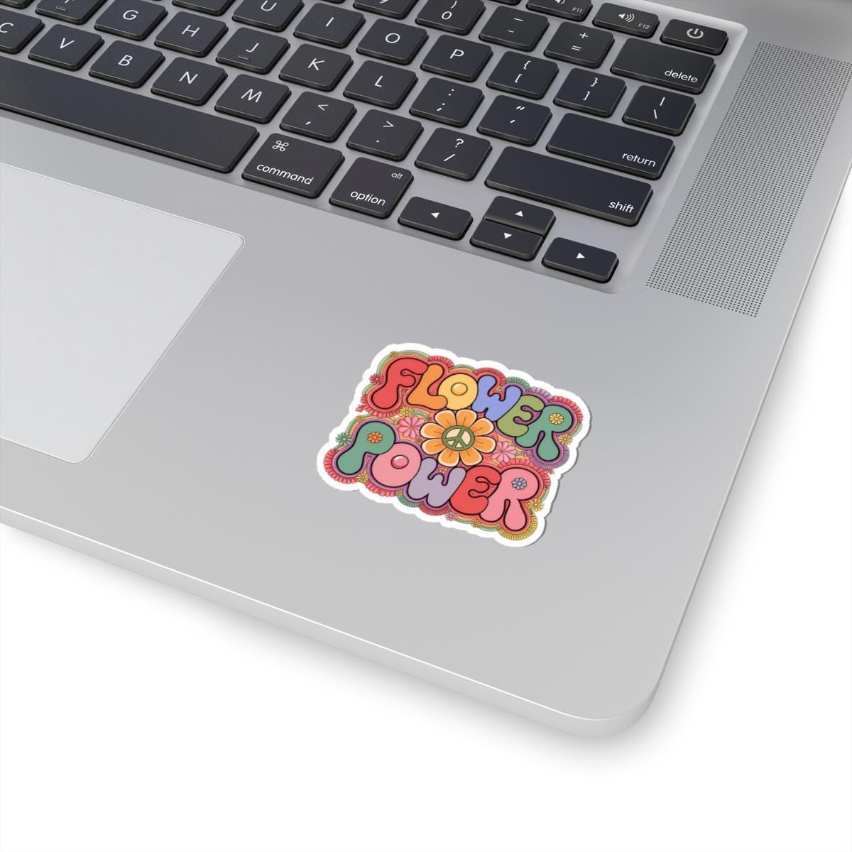 Flower Power Hippie Sticker: Groovy Retro Peace Sign Floral Decal