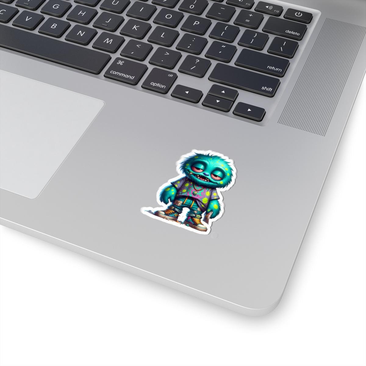 Graffiti Blue Monster Sticker: Urban Street Art Vinyl Decal
