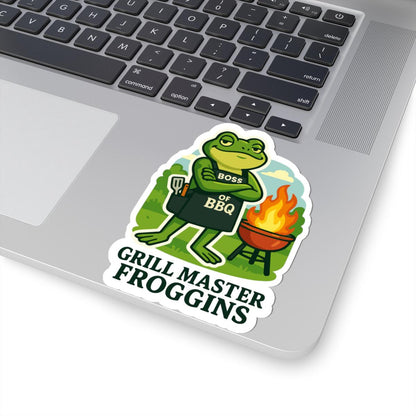 Grill Master Frog Sticker | Funny BBQ Boss Vinyl Decal