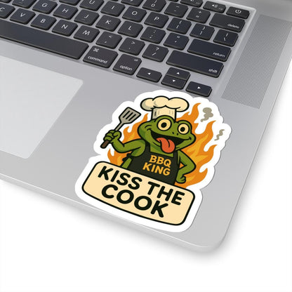 Kiss The Cook Frog BBQ Sticker | Waterproof Grill Vinyl Decal