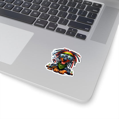 ColorFlow | Rasta Dachshund Weed Dog Glossy Vinyl Sticker | Kiss Cut or Die Cut | Waterproof Cannabis Reggae Decal for Cars Laptops