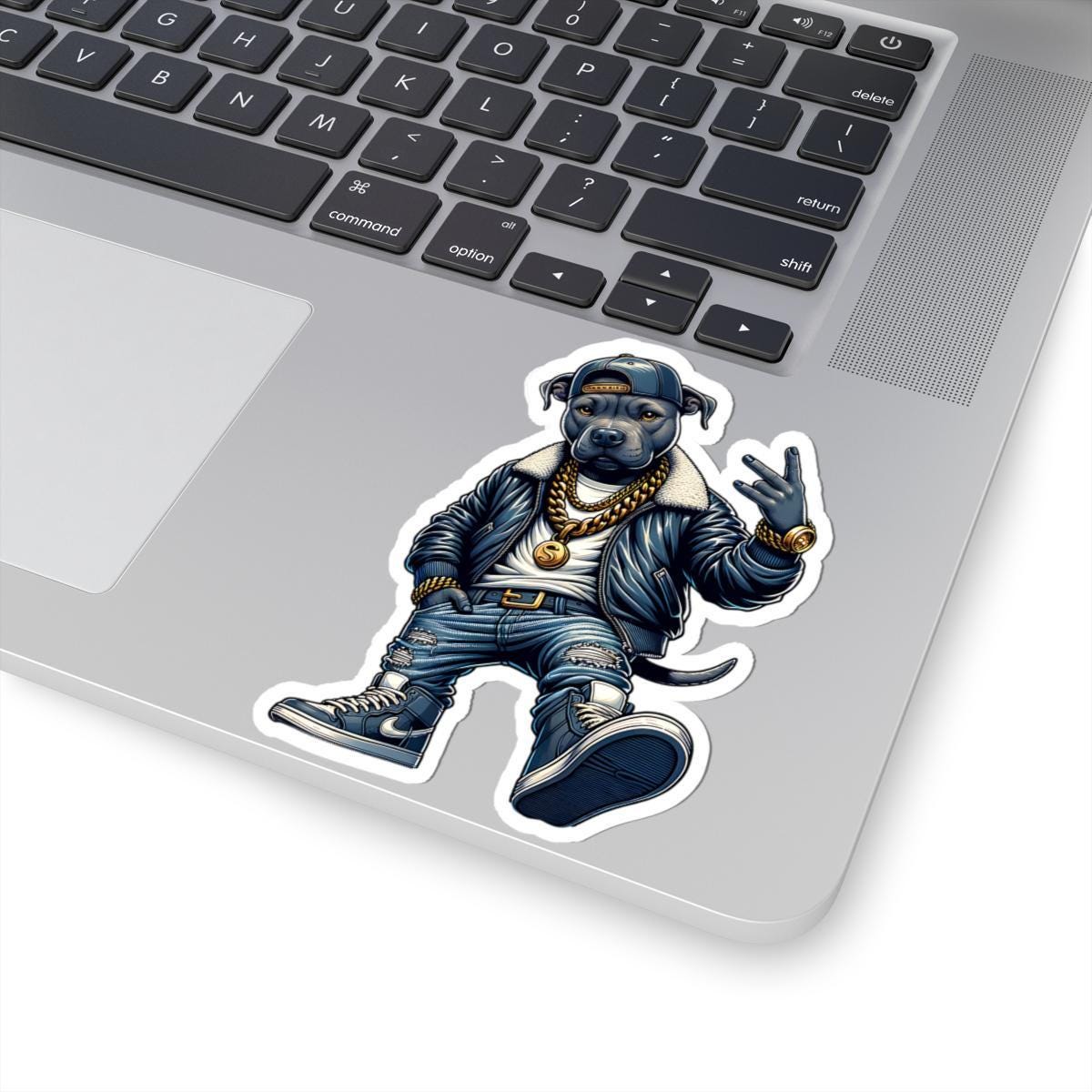 Hip-Hop Dog Sticker: Urban Streetwear Art - Waterproof Vinyl