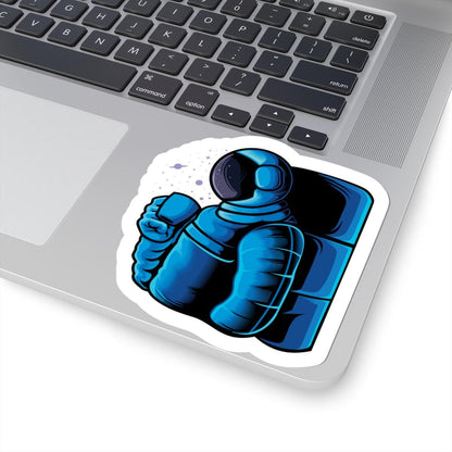 ColorFlow | Astronaut Coffee Sticker | Drinking Coffee in Space Vinyl Decal | Cosmic Morning Astronaut Art | Galaxy Mug Sticker
