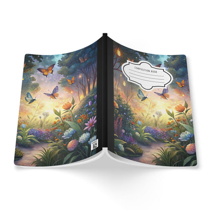 ColorFlow | Enchanted Butterfly Composition Notebook Magical Garden Journal Aesthetic Writing Book for Daily Notes