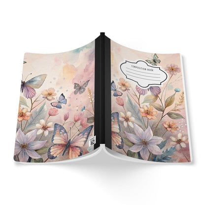 ColorFlow | Pastel Blossom Butterfly Composition Notebook Aesthetic Floral Journal for School Writing and Gifts