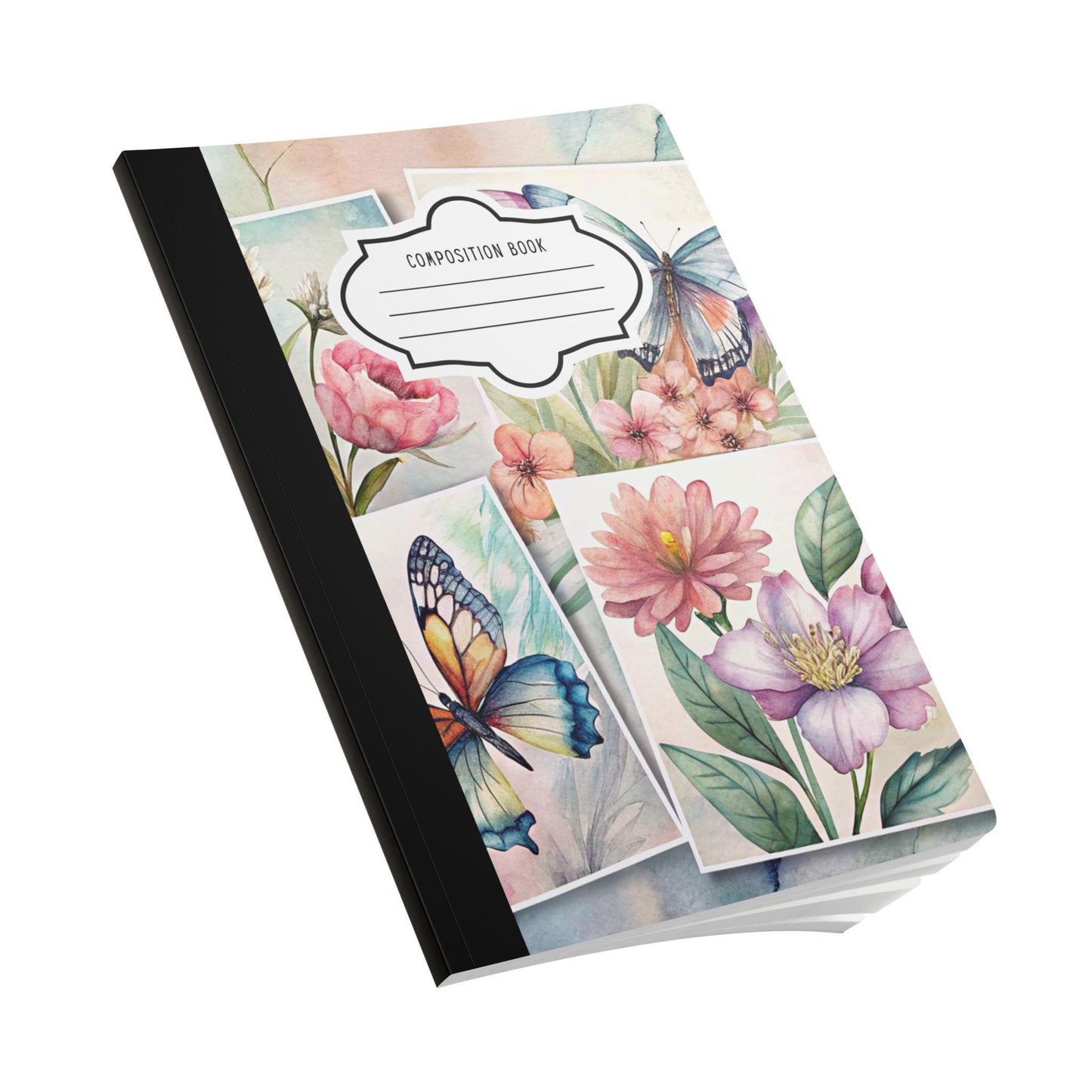 ColorFlow | Butterfly Collage Composition Notebook Floral Aesthetic Journal for Students Writers and Gifts