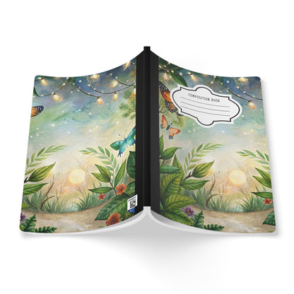 Butterfly Garden Notebook: Floral Artwork, College Ruled