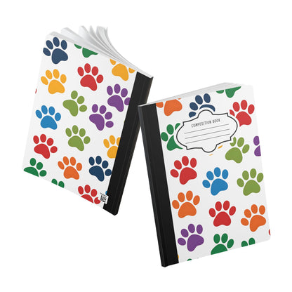 Colorful Paw Print Composition Notebook: Animal Lover Journal