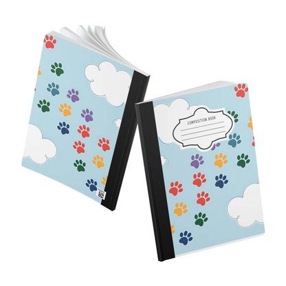 Rainbow Paw Print Composition Notebook: College Ruled or Mini