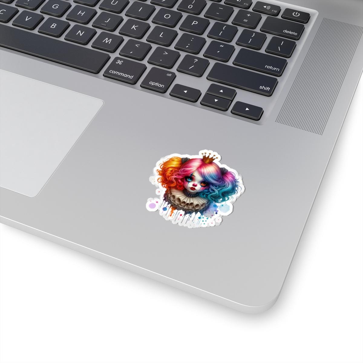 ColorFlow | Rainbow Clown Princess Sticker | Creepy Cute Circuscore Vinyl Decal | Gothic Kawaii Laptop Art