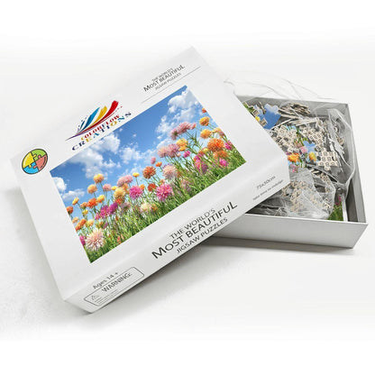 ColorFlow | Wooden Jigsaw Puzzle | Wildflower Meadow Art Wood Puzzle for Adults and Kids | Relaxing  Puzzle Gift