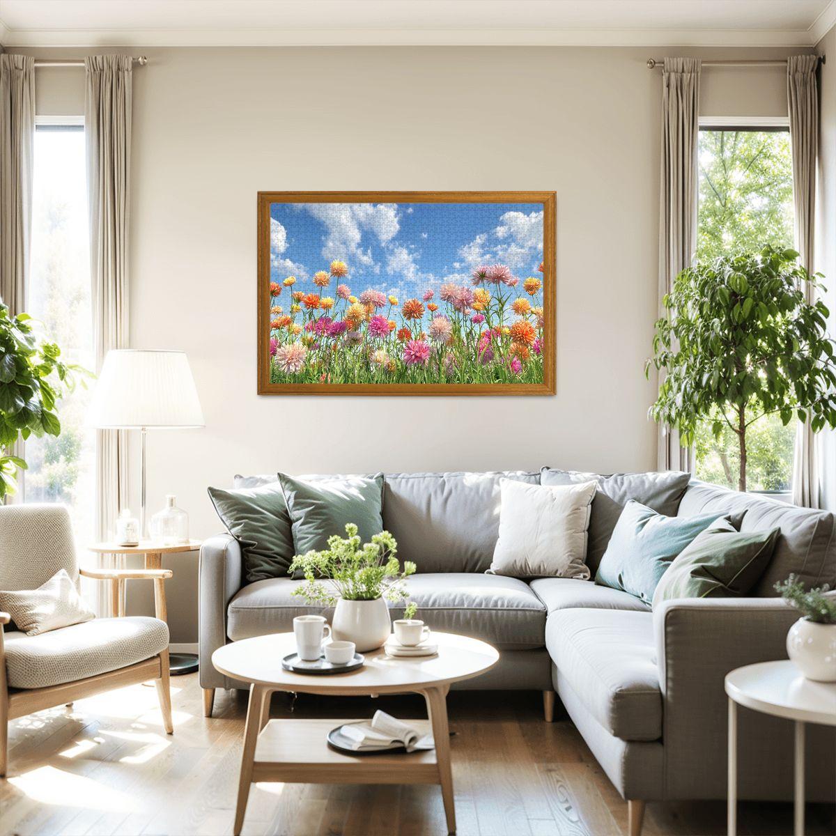 ColorFlow | Wooden Jigsaw Puzzle | Wildflower Meadow Art Wood Puzzle for Adults and Kids | Relaxing  Puzzle Gift