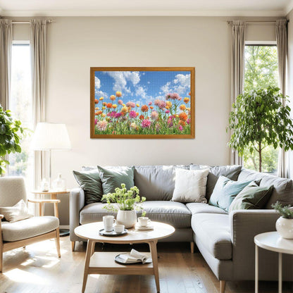 ColorFlow | Wooden Jigsaw Puzzle | Wildflower Meadow Art Wood Puzzle for Adults and Kids | Relaxing  Puzzle Gift