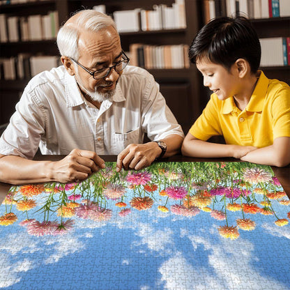ColorFlow | Wooden Jigsaw Puzzle | Wildflower Meadow Art Wood Puzzle for Adults and Kids | Relaxing  Puzzle Gift