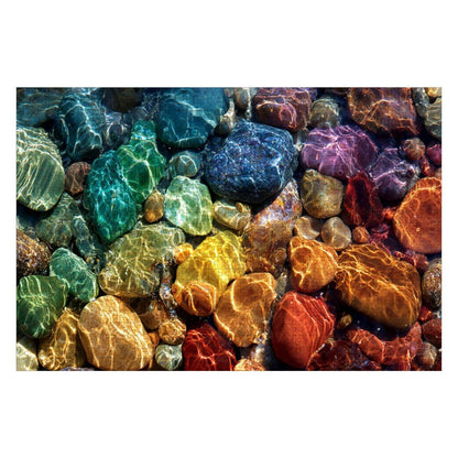 ColorFlow | Wooden Jigsaw Puzzle | Rainbow River Stones Art Wood Puzzle for Adults and Kids | Relaxing  Puzzle
