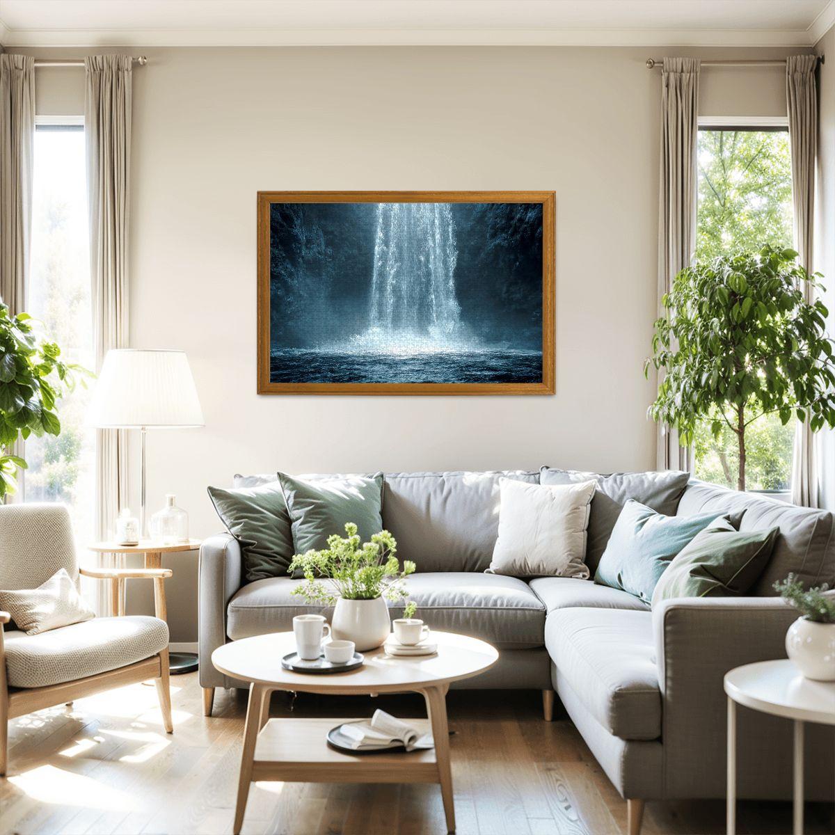 ColorFlow | Wooden Jigsaw Puzzle | Waterfall Serenity Art Wood Puzzle for Adults and Kids | Relaxing  Puzzle Gift