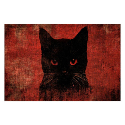 ColorFlow | Wooden Jigsaw Puzzle | Black Cat Red Art Wood Puzzle for Adults and Kids | Relaxing  Puzzle Gift