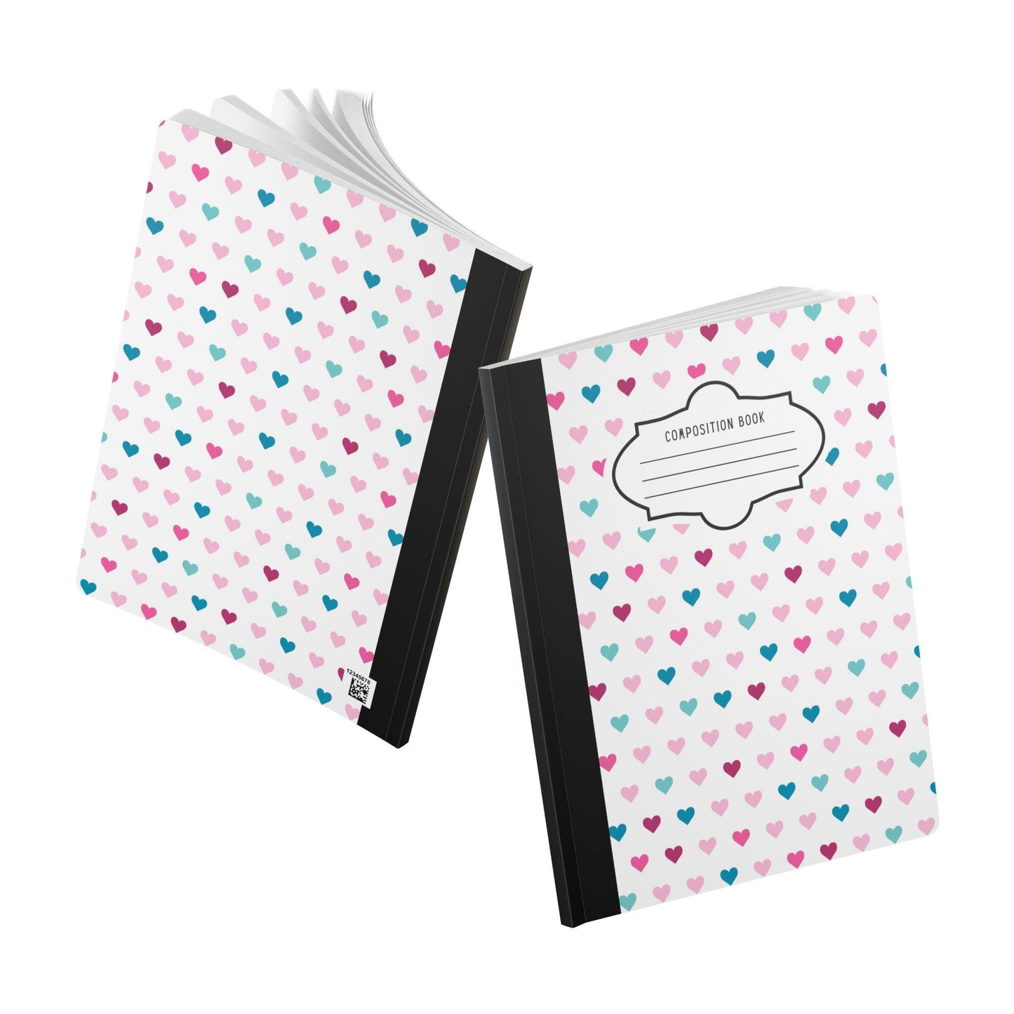 ColorFlow | Heart Pattern Composition Notebook for Journaling School Notes Writing and Gift Ideas
