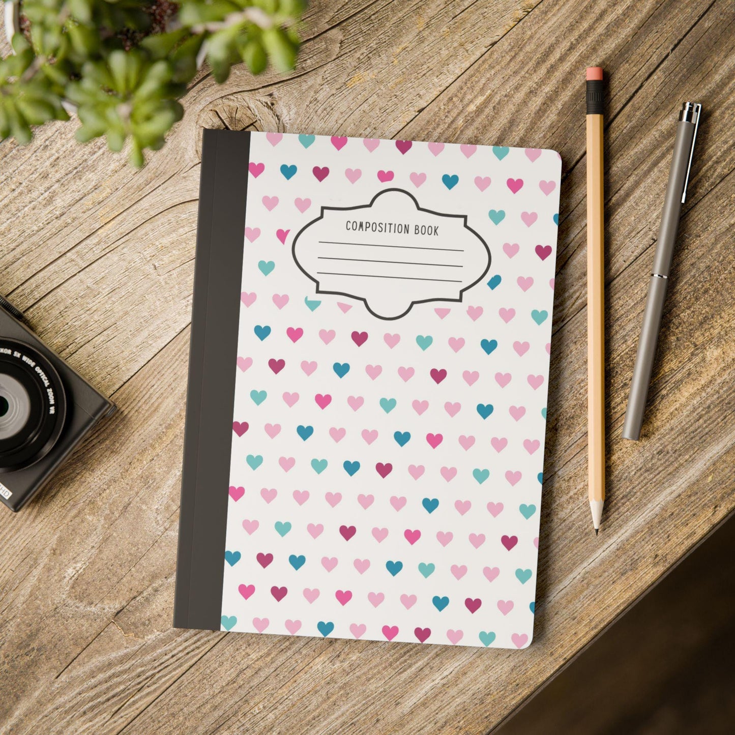 ColorFlow | Heart Pattern Composition Notebook for Journaling School Notes Writing and Gift Ideas