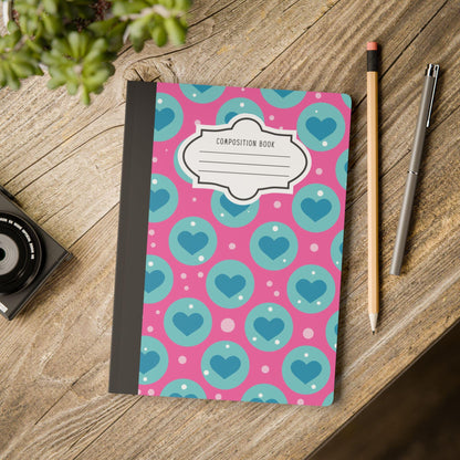 ColorFlow | Cute Blue Heart Notebook for Writing Journaling School and Creative Gift Ideas