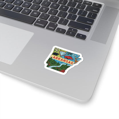 ColorFlow | Arkansas Vinyl Sticker | Waterproof Durable State Decal | Made in USA | Unique Art | Laptop Water Bottle