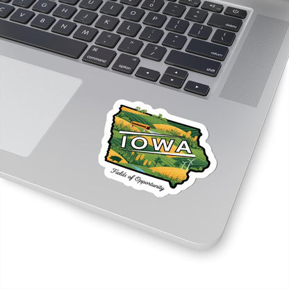 ColorFlow | Iowa Vinyl Sticker | Fields of Opportunity Decal | Waterproof Durable | Made in USA | Farm Art | Laptop Water Bottle