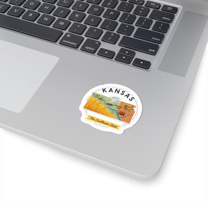 ColorFlow | Kansas Vinyl Sticker | Sunflower State Decal | Waterproof Durable | Made in USA | Wizard Oz Art | Laptop Water Bottle