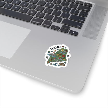 ColorFlow | Maine Vinyl Sticker | Waterproof Durable State Decal | Made in USA | Lobster Lighthouse | Laptop Water Bottle