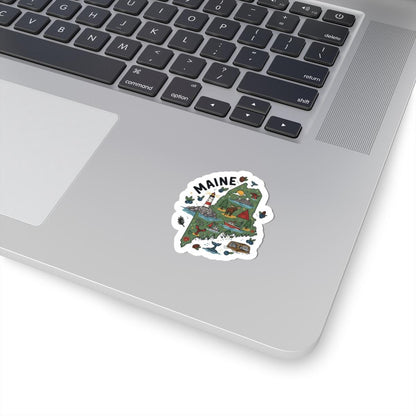 ColorFlow | Maine Vinyl Sticker | Waterproof Durable State Decal | Made in USA | Lobster Lighthouse | Laptop Water Bottle