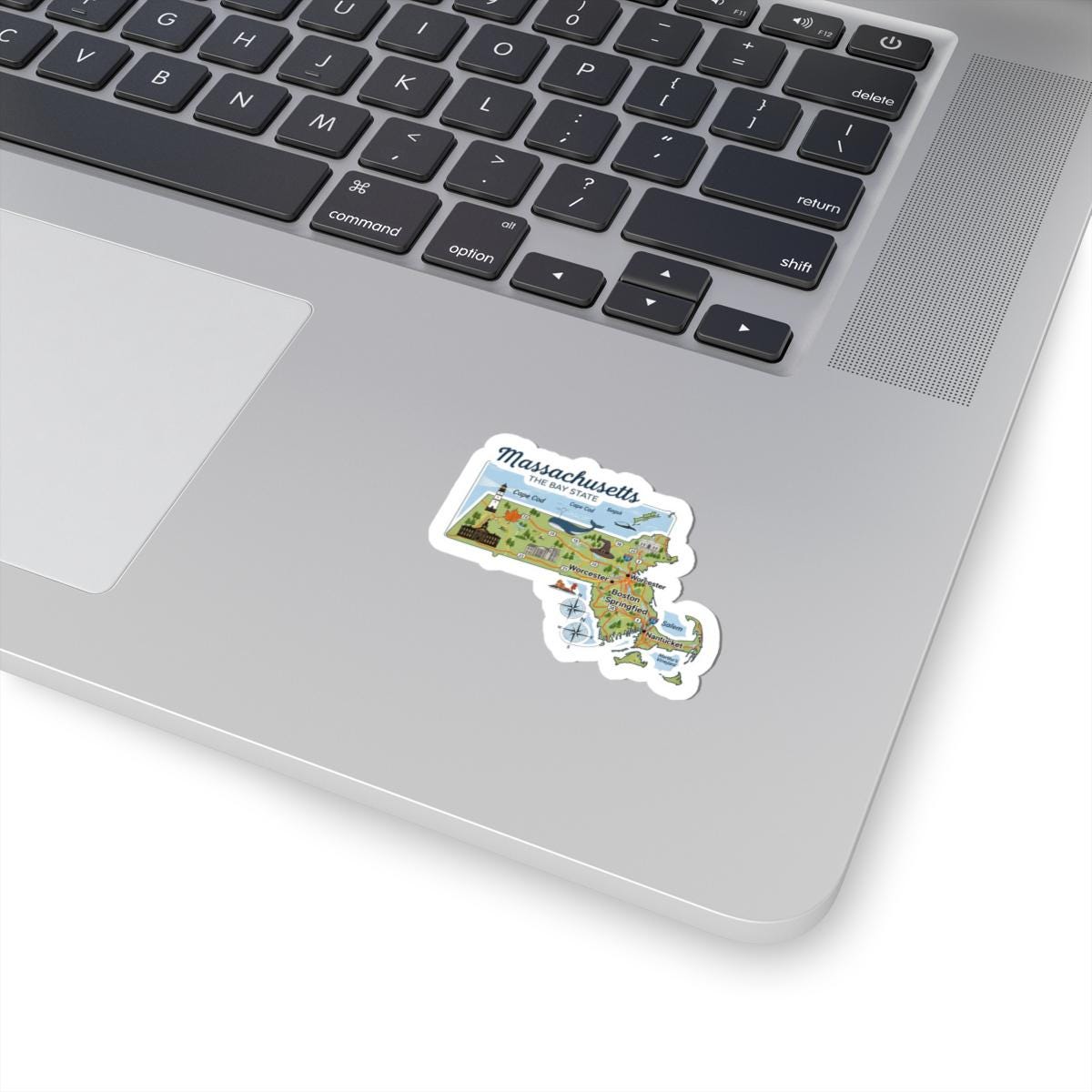 ColorFlow | Massachusetts Vinyl Sticker | Bay State Decal | Waterproof Durable | Made in USA | Boston Art | Laptop Water Bottle