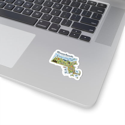 ColorFlow | Massachusetts Vinyl Sticker | Bay State Decal | Waterproof Durable | Made in USA | Boston Art | Laptop Water Bottle
