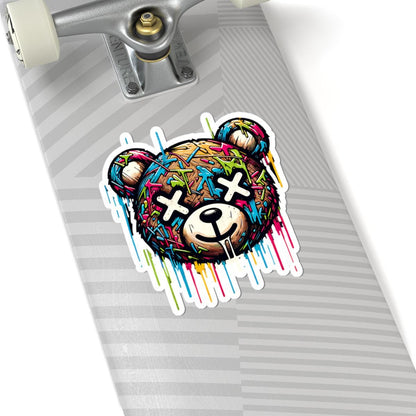 Graffiti Bear Vinyl Sticker: Waterproof Urban Street Art