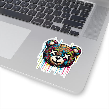 Graffiti Bear Vinyl Sticker: Waterproof Urban Street Art