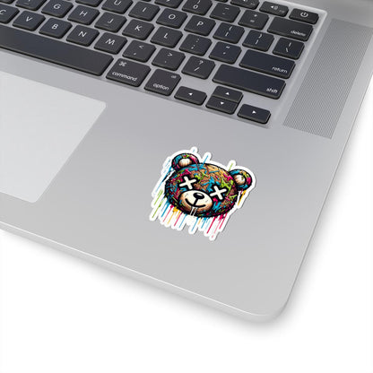 Graffiti Bear Vinyl Sticker: Waterproof Urban Street Art