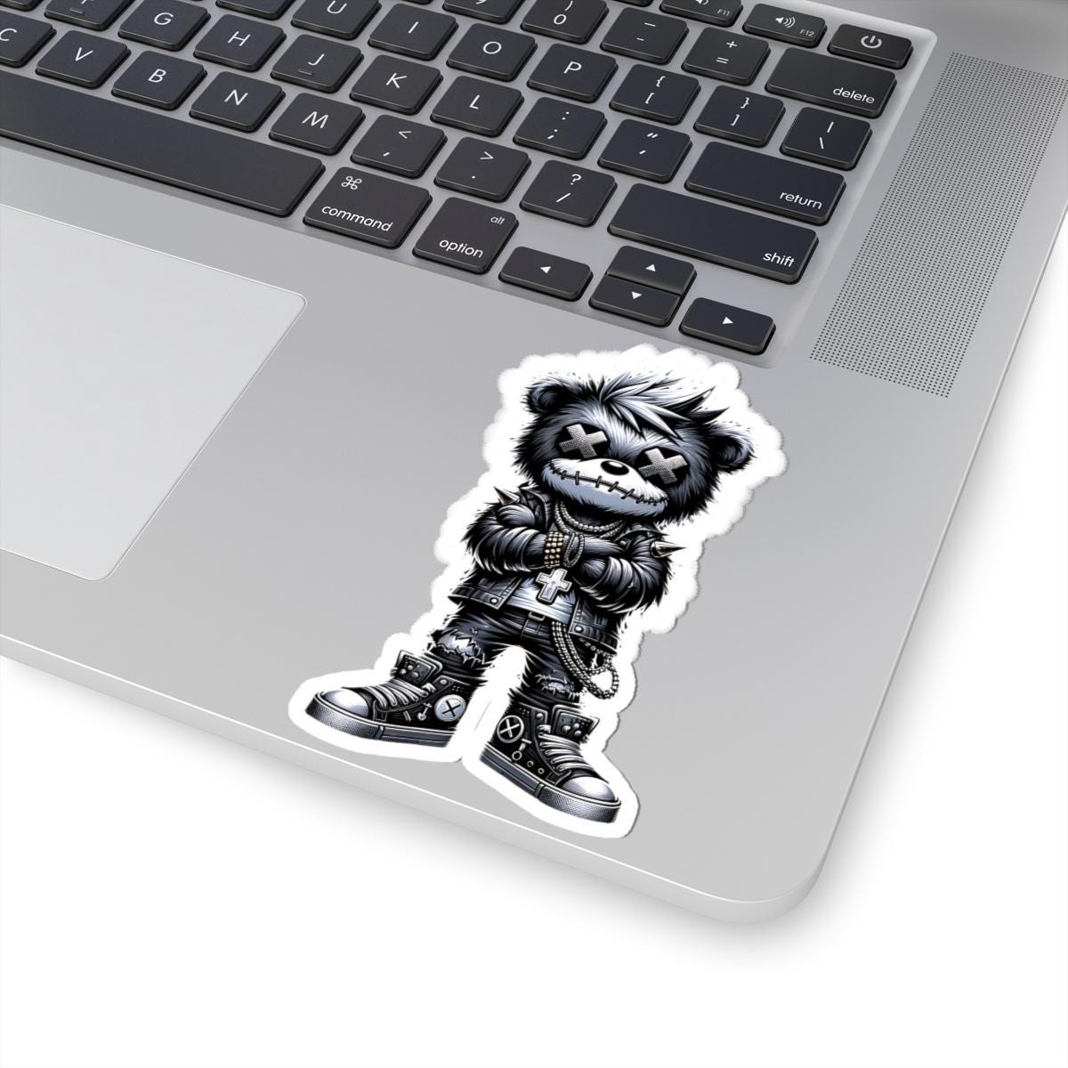 Cyber Gothic Bear Vinyl Sticker: Punk Streetwear, Gamer Decal