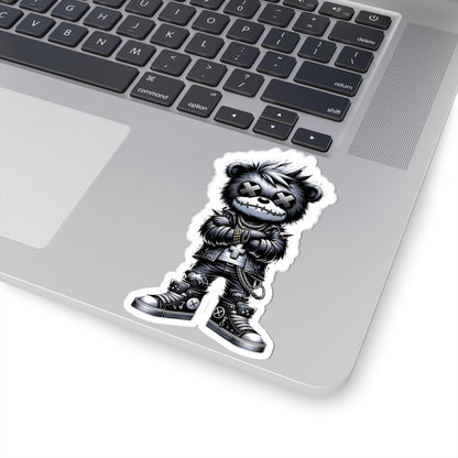 Cyber Gothic Bear Vinyl Sticker: Punk Streetwear, Gamer Decal