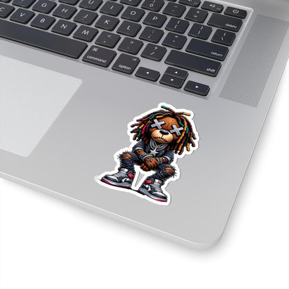 ColorFlow | Multicolor Dread Bear Vinyl Sticker | Urban Streetwear Gamer Sticker | Waterproof Glossy or Matte