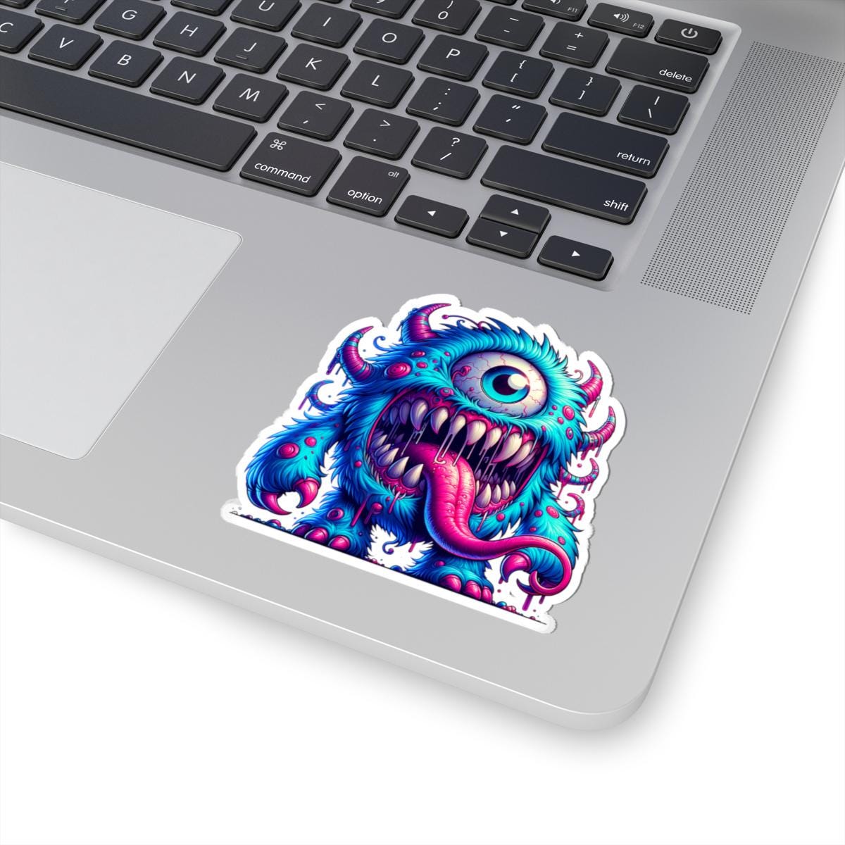 Blue Cyclops Monster Vinyl Sticker: Waterproof Art Decal