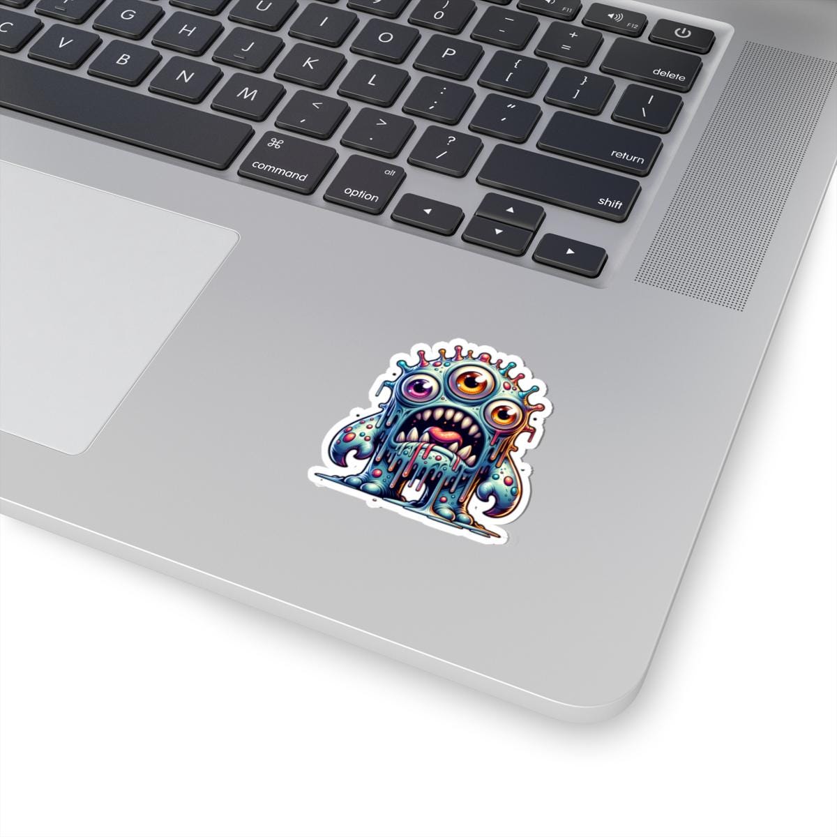 Dripping Three-Eyed Monster Vinyl Sticker: Waterproof Art Decal