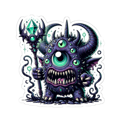 Multi-Eyed Cyclops Monster Sticker: ColorFlow Fantasy Art Decal